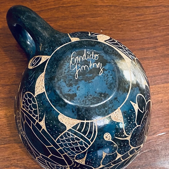 🌟HP🌟VTG 1970-80s Mexican Art Pottery Mug by Candida Jimenez Sgraffito - Picture 8 of 8